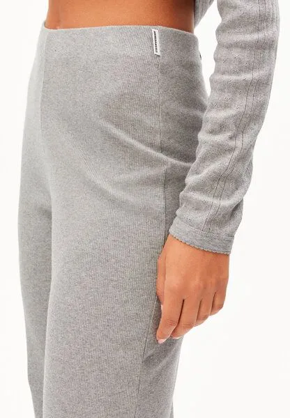 ARMEDANGELS ARMEDANGELS NIANAA RIB Damen Ripp-Jerseyhose aus Bio-Baumwoll Mix, Silver melange, – Produktbild 3 von 4