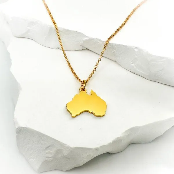 MOANINA MOANINA Kette Australien Kontinent - 925 Silber/18k Gold Vermeil - 3 Längen, Gold, – Produktbild 1 von 4