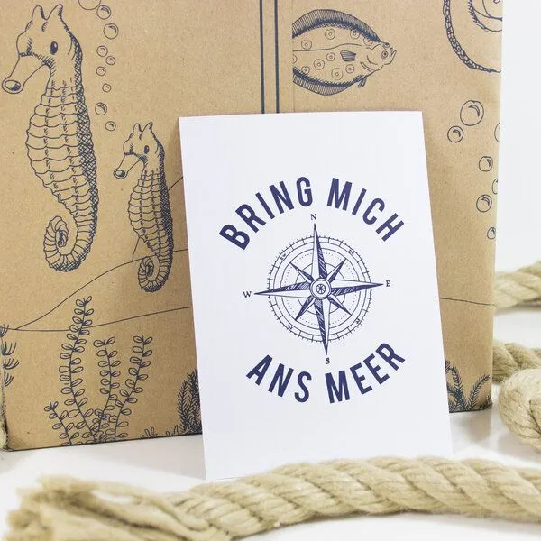 Bow & Hummingbird Bow & Hummingbird Postkarte Bring mich ans Meer – Produktbild 1 von 2