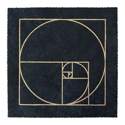 Veskor Cassiopeia Veskor Cassiopeia FIBONACCI SEQUENZ Heilige Geometrie Linoldruck | 22 × 22 cm | Gold auf Schwarz – Produktbild 1 von 1