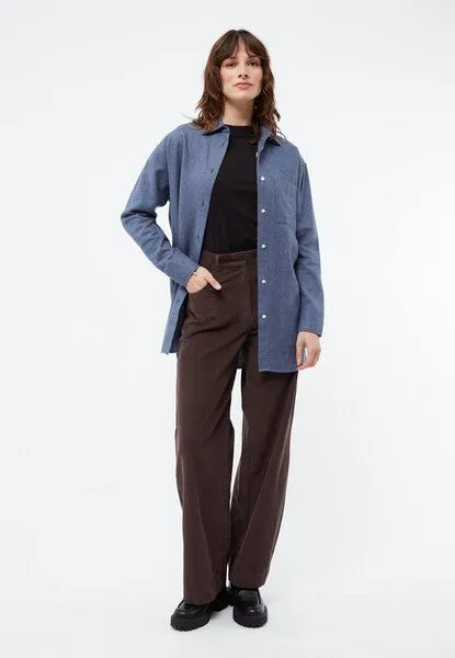 Givn Berlin Givn Berlin Hemdbluse GBELIDA in langer Passform, Yale blue, – Produktbild 3 von 4