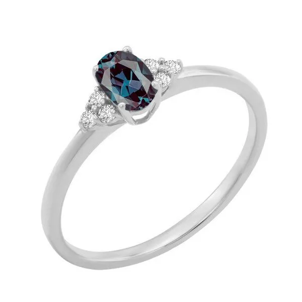 Eppi Eppi Verlobungsring mit Alexandrit und Diamanten Sheldo, Weiss, – Produktbild 1 von 4