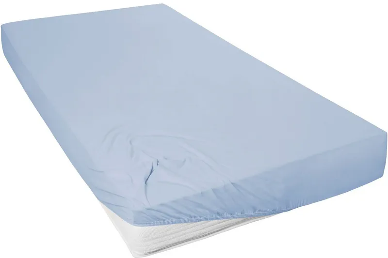 Primera Spannbettlaken Mako-Feinjersey Spannbetttuch, Mako-Jersey, Gummizug: rundum, (1 Stück), Geeignet für Standardmatratzen bis 22 cm, 100% Baumwolle, Blau, – Produktbild 2 von 6