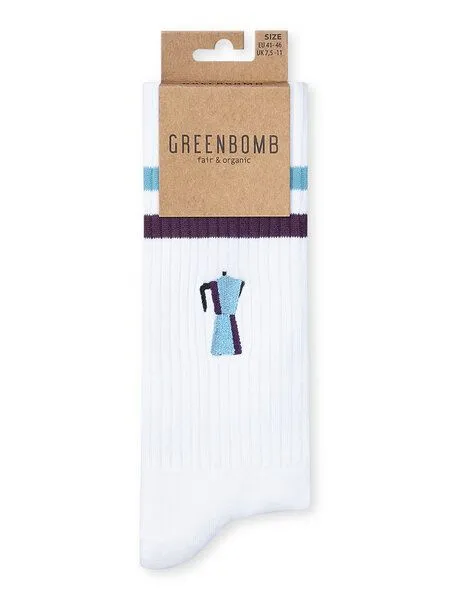 GreenBomb GreenBomb Mocca Tennis Socks aus Bio-Baumwoll Mix / Fair & Vegan, Weiß (weiß), – Produktbild 2 von 3