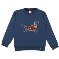 Walkiddy Kinder Sweatshirt GOTS zertifiziert Bio-Baumwolle, Blau, Hunde-Motiv, Walkiddy, Blau, – Produktbild 1 von 1