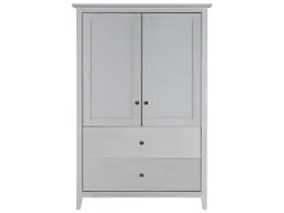 Highboard "Solvita" breit, 2 Holztüren, 2 SL, B 101 x T 40 cm x H 150 cm, Kiefer weiß – Produktbild 1 von 1