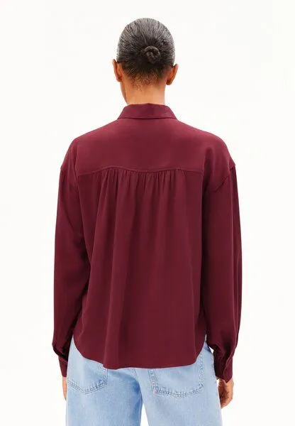 ARMEDANGELS ARMEDANGELS EFINARAA Damen Bluse aus 100% LENZING ECOVERO Viskose, Velvet red, – Produktbild 3 von 5