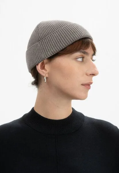 MELA MELA Kurze Rippstrick Mütze RAFI, Bear melange, – Produktbild 3 von 4
