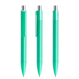 prodir prodir® Druckkugelschreiber DS4 PMM Push, blaue Mine, hellgrün/silber poliert, Silber / hellgrün, – Produktbild 1 von 1