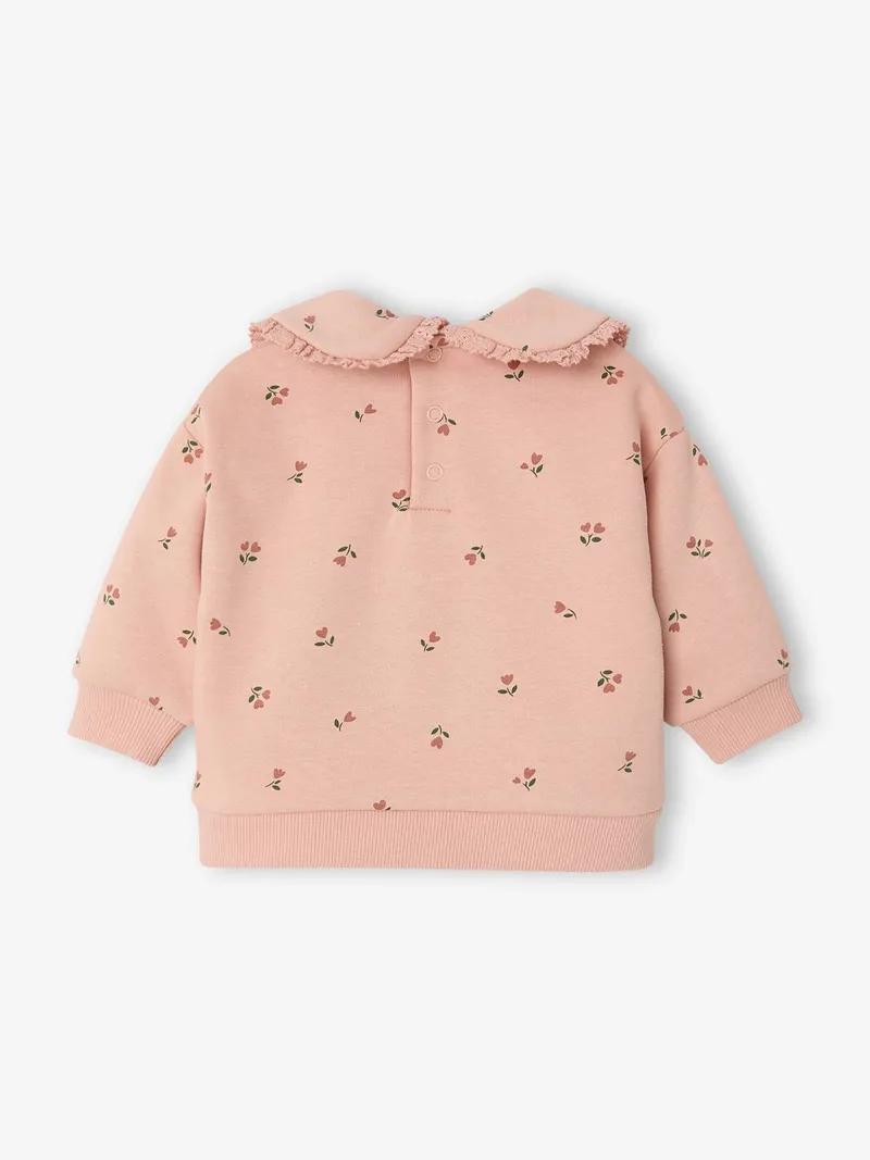 Vertbaudet Sweatshirt mit Bubikragen Baby pudrig, Pudrig rosa, – Produktbild 2 von 4