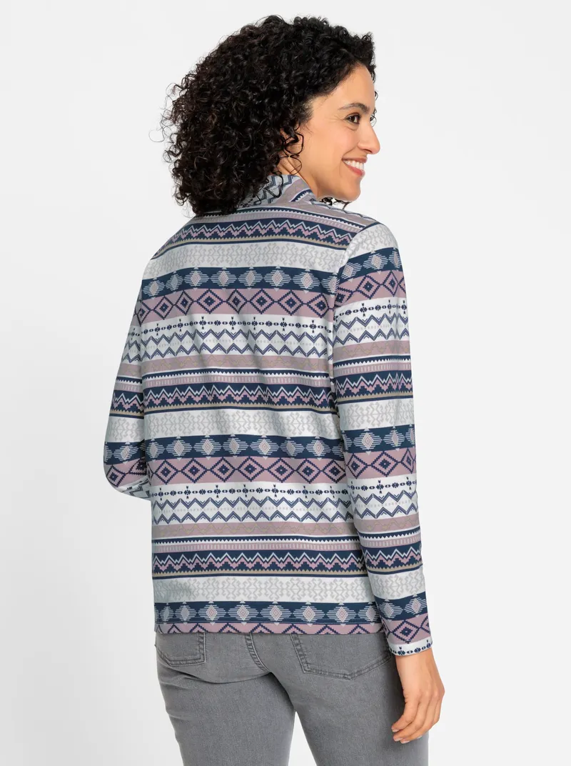Witt Witt Sweatshirt ecru-mauve-bedruckt, Ecru-mauve-bedruckt, – Produktbild 2 von 2