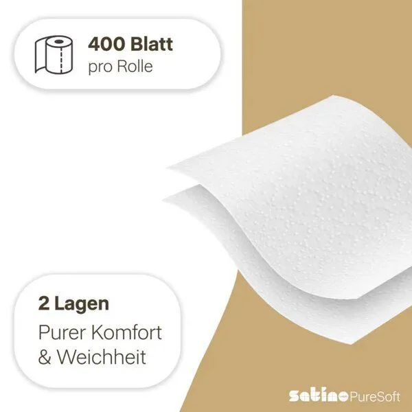 Satino by WEPA Satino by WEPA PureSoft Toilettenpapier 2-lagig - 40x400 Blatt – Produktbild 4 von 5