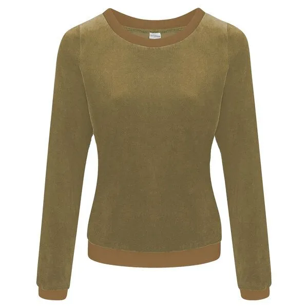 Frija Omina Frija Omina Bio Nicki Pullover Onne, Oliv/graubraun (grün), – Produktbild 1 von 4