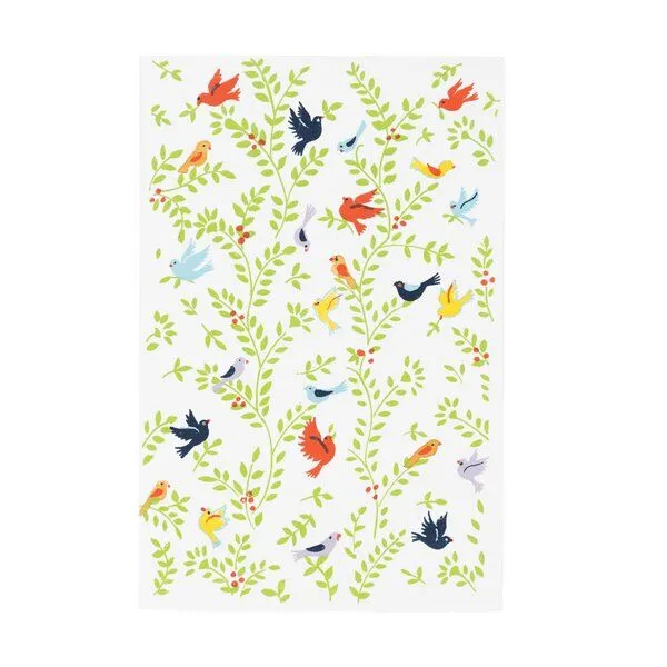 El Puente El Puente Grußkarte aus Papier mit Blumen- und Vogel-Motiv | Fair Trade & Handmade aus Indien, Mehrfarbig, – Produktbild 1 von 1