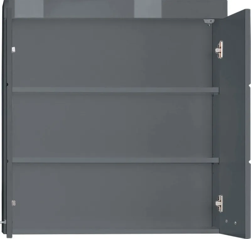 welltime Hängeschrank Avena Badschrank breit mit verstellbaren Böden - Maße (B/T/H) 73/23/77 cm, Grau, – Produktbild 3 von 5