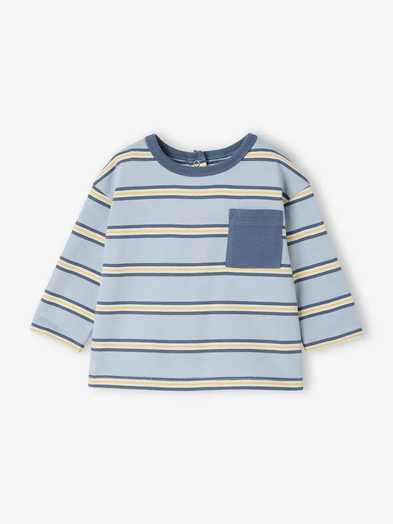 Vertbaudet Baby Shirt mit Brusttasche 100% Bio-Baumwolle GOTS-zertifiziert, Himmelblau, – Produktbild 3 von 4