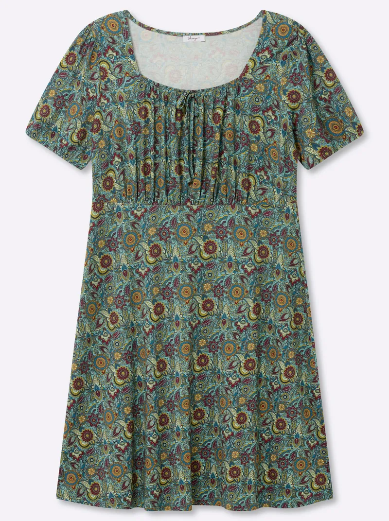 sheego Jerseykleid, Ozean-tiefblau-bedruckt, – Produktbild 1 von 2