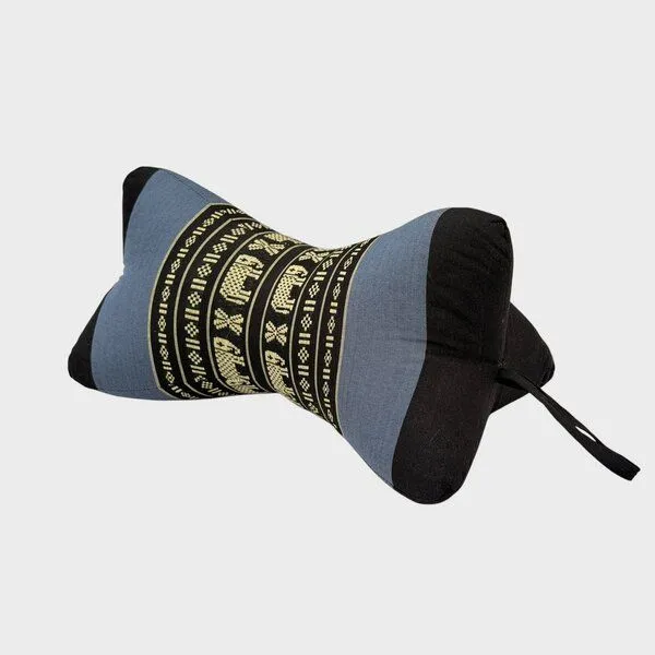 Der Lindwurm Der Lindwurm Nackenkissen- Knochenform mit Kapokfüllung, Hellblau/schwarz, – Produktbild 1 von 1