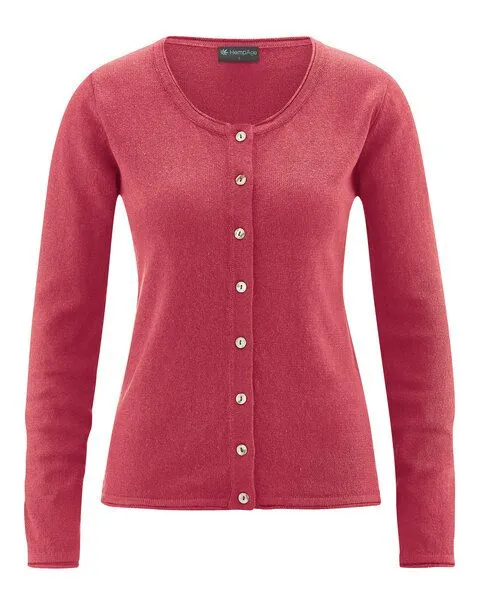 HempAge HempAge Damen Cardigan Carina, Barolo rot, – Produktbild 1 von 3