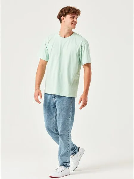 COREBASE COREBASE T-Shirt "BoxFit" aus 100% Bio-Baumwolle, Mint (grün), – Produktbild 4 von 4