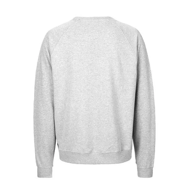 HANDGEDRUCKT HANDGEDRUCKT "Klammerkatze" Unisex Sweatshirt aus reiner Biobaumwolle (kbA), Ashgrey, – Produktbild 2 von 3