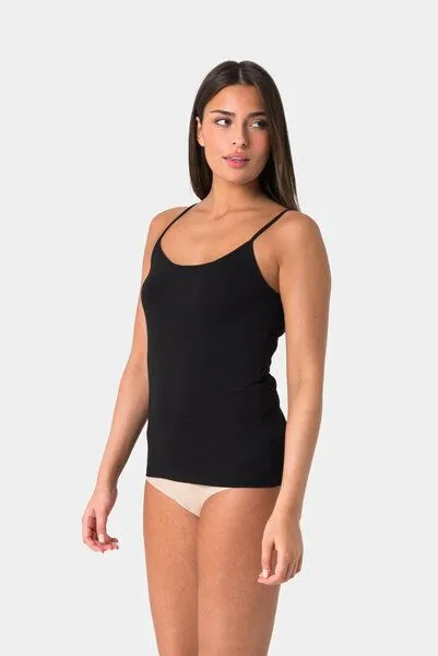 Elsie Elsie Unterhemden Damen 3er Set Spaghetti Top - Tank Top mit Stretch, Schwarz, – Produktbild 3 von 4