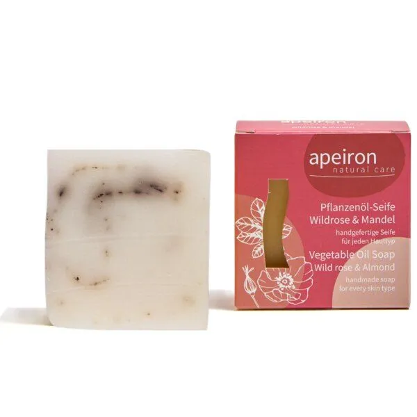 Apeiron Apeiron Pflanzenöl-Seife Wildrose & Mandel 100g – Produktbild 3 von 4