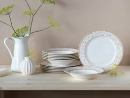 creaTable Tafelservice Emilja, Tafel-Service 12-tlg (12-tlg), 6 Personen, Porzellan, Teller Set, Blumendekor – Produktbild 1 von 1
