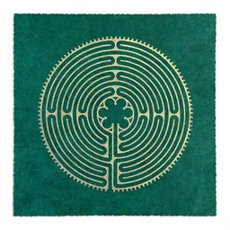 Veskor Cassiopeia Veskor Cassiopeia LABYRINTH VON CHARTRES der Kathedrale Notre-Dame Linoldruck | 22 × 22 cm | Smaragdgrün – Produktbild 1 von 1