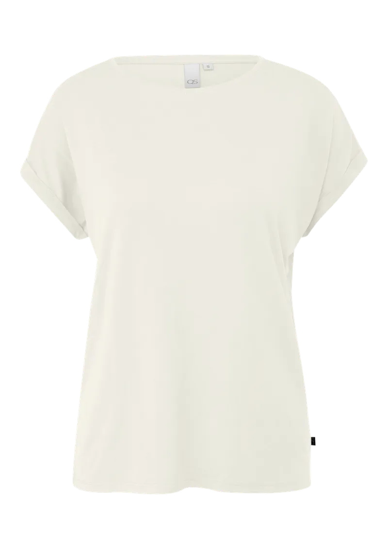 QS QS T-Shirt aus Lyocellmix, Creme, – Produktbild 1 von 4