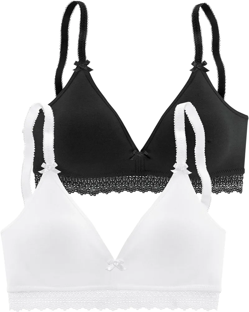 petite fleur by Lascana Bralette-BH weiß+schwarz, Weiß+schwarz, – Produktbild 1 von 2