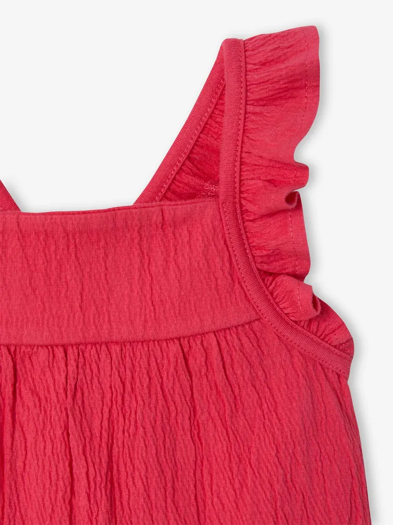 Vertbaudet Baby Top mit Rüschen-Trägern und Rückenausschnitt, Himbeer, – Produktbild 2 von 3
