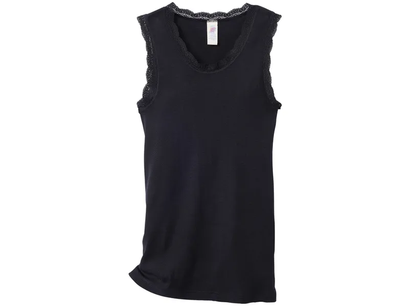 Engel natur Engel Natur Damen Unterhemd ohne Arm Wolle Seide schwarz Gr.42/44, Schwarz, – Produktbild 1 von 2
