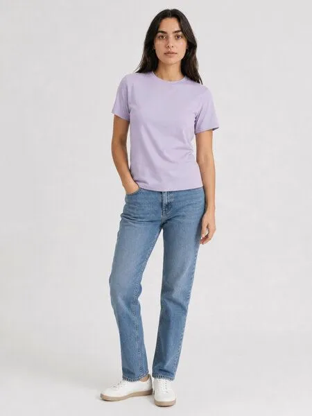 COREBASE COREBASE Damen TShirt "Classic Fit" aus 100% Baumwolle, Pastel lilac (lila), – Produktbild 5 von 5