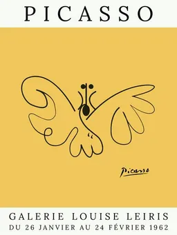 Photocircle Photocircle Poster / Leinwandbild - Picasso Schmetterling – gelb – Produktbild 1 von 1