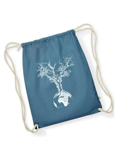Life-Tree Life-Tree Stringbag aus Biobaumwolle Fairwear "Weltenbaum" für in Grün/Blau/Weiß/Rot, Blau, – Produktbild 1 von 1
