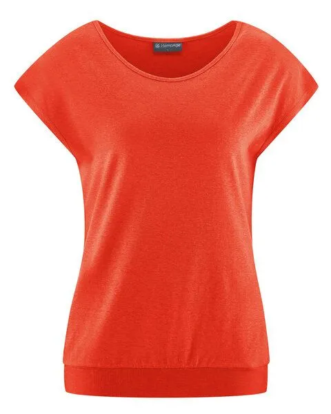HempAge HempAge Damen Yoga T-Shirt Hanf/Bio-Baumwolle, Brick-182 orange, – Produktbild 3 von 6