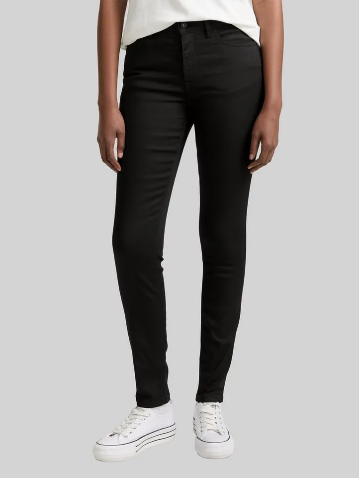 TOM TAILOR Denim Skinny-fit-Jeans Jeanshosen TTNELA Extra Skinny Jeans mit TENCEL(TM) Modal, Schwarz, – Produktbild 1 von 4