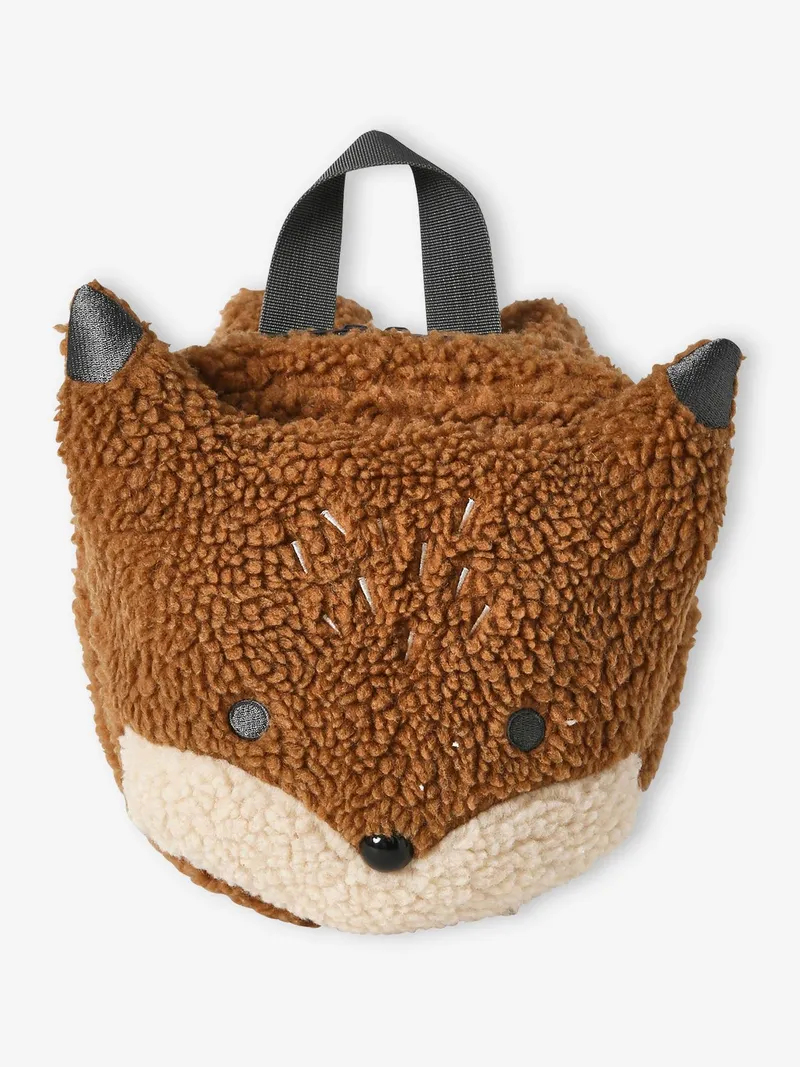 Vertbaudet Kinder Rucksack aus Teddyfleece, Rost, – Produktbild 2 von 4