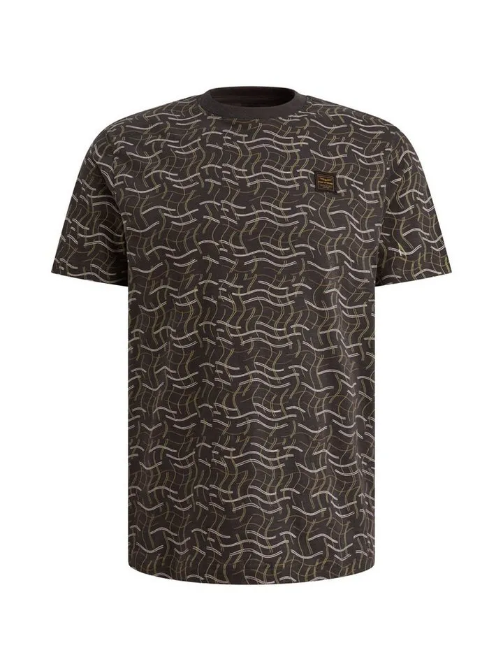 PME Legend PME Legend Kurzarmshirt Slub Jersey mit All-Over Print gemustert, mit Logo-Badge, Grün, – Produktbild 3 von 3