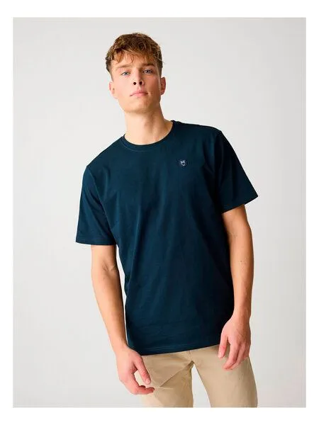 KnowledgeCotton Apparel KnowledgeCotton Apparel T-Shirt LOKE, Total eclipse, – Produktbild 3 von 4