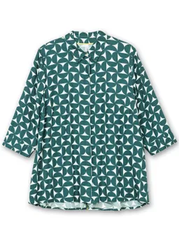 sheego Longbluse tiefgrün-gemustert – Produktbild 1 von 1