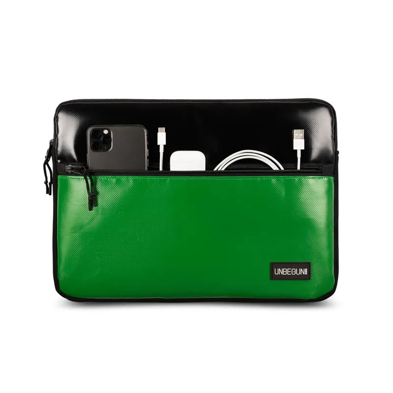 UNBEGUN UNBEGUN Herren vegan Laptop-Tasche Mit Fronttasche /Grün, Schwarz, – Produktbild 1 von 2