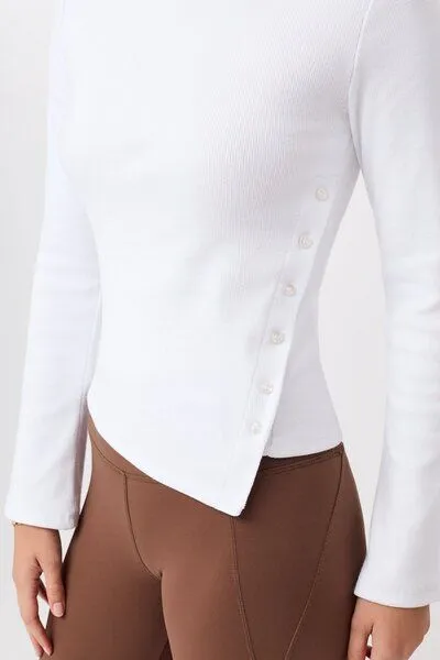 mandala mandala Side Button Longsleeve, White (weiß), – Produktbild 3 von 4