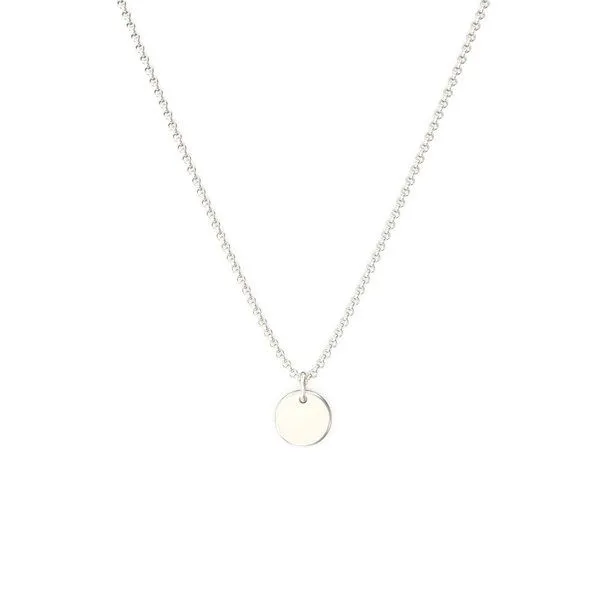 MOANINA MOANINA Kette Minimal Coin Chiara - 925 Silber/18k Gold Vermeil - 3 Längen, Silber, – Produktbild 3 von 4