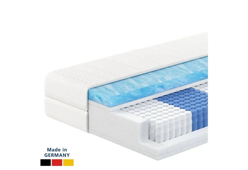 Taschenfederkernmatratze 7-Zonen Federkernmatratze mit Gelschaum, Gelschaum-Matratze, Memory, AM Qualitätsmatratzen, 24 cm hoch, 90x200 cm – Produktbild 1 von 5