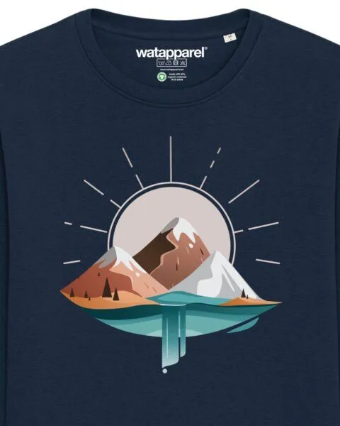 watapparel watapparel Sweatshirt Unisex Sunrise & Lake, French navy, – Produktbild 3 von 4