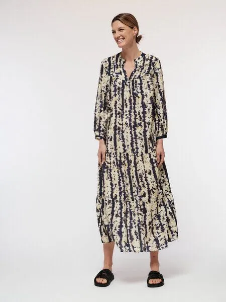 LANIUS LANIUS Damen Maxikleid aus mit Alloverprint "Batik", Farbe Vanilla – Produktbild 2 von 4