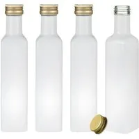 mikken mikken Ölflaschen 250 ml weiß mit Schraubdeckel + Etiketten – Produktbild 1 von 1