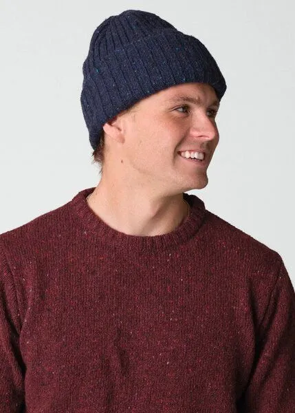 Klitmøller Collective Klitmøller Collective Melierter Beanie aus Wolle, Navy (blau), – Produktbild 4 von 4